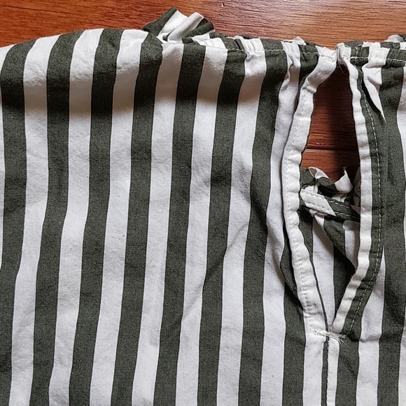 Green and White Striped Long Sleeve - Picture 3 of 3